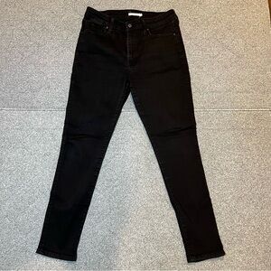 Levi's 721 High Rise Skinny Jeans Womens Size 32 Black Denim Everyday Comfort
